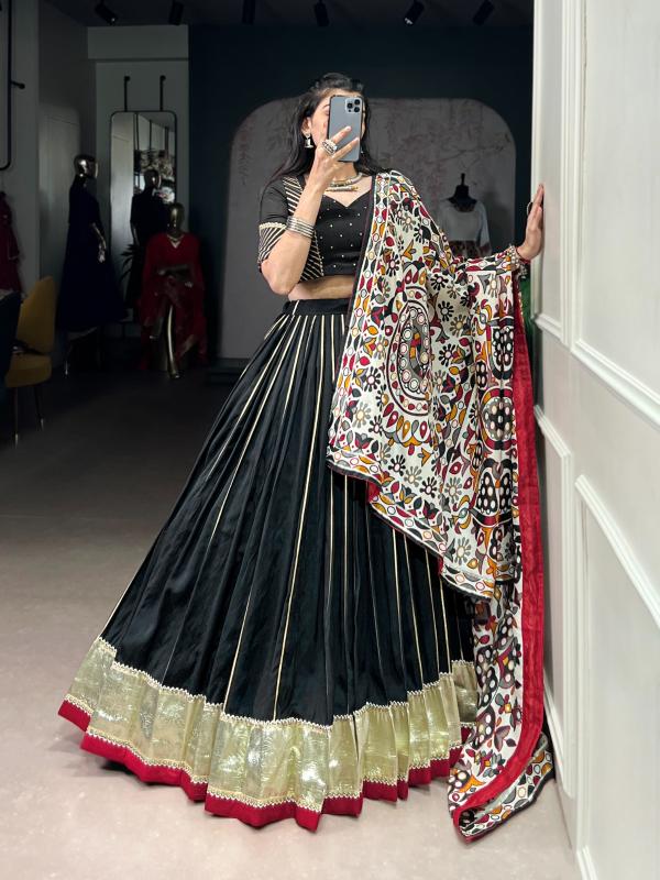 LNB 1658 Chanderi BLK Designer lehenga choli distributors in Kolkata - wholesale export